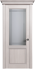 Дверь Status Classic 521 Итальянская решетка Карниз Дуб Белый