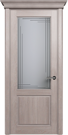 Дверь Status Classic 521 Итальянская решетка Карниз Дуб Серый
