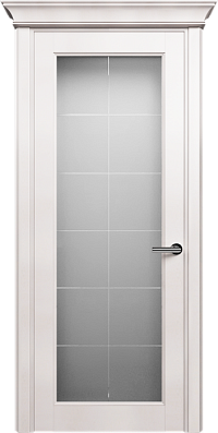 Дверь Status Classic 552 Английская решетка Карниз Белый Жемчуг