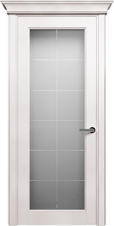 Дверь Status Classic 552 Английская решетка Карниз Белый Жемчуг