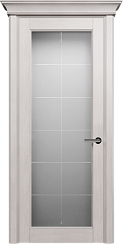 Дверь Status Classic 552 Английская решетка Карниз Дуб Белый