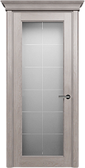Дверь Status Classic 552 Английская решетка Карниз Дуб Серый
