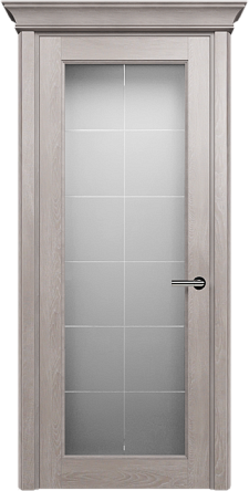 Дверь Status Classic 552 Английская решетка Карниз Дуб Серый
