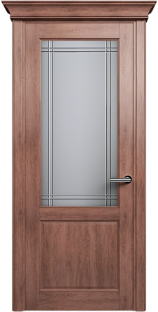 Дверь Status Classic 521 Итальянская решетка Карниз Дуб Капучино