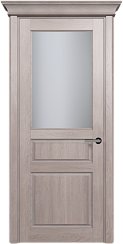 Дверь Status Classic 532 Белое сатинато Карниз Дуб Серый