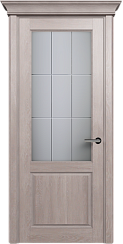 Дверь Status Classic 521 Английская решетка Карниз Дуб Серый
