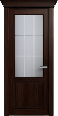Дверь Status Classic 521 Английская решетка Карниз Орех